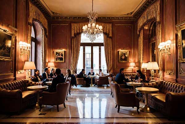 Five star hotel lounge in Barcelona